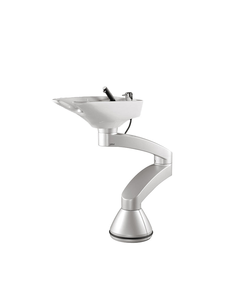 Contura swing PLUS - Aluminium waschsäule - Weißes Becken